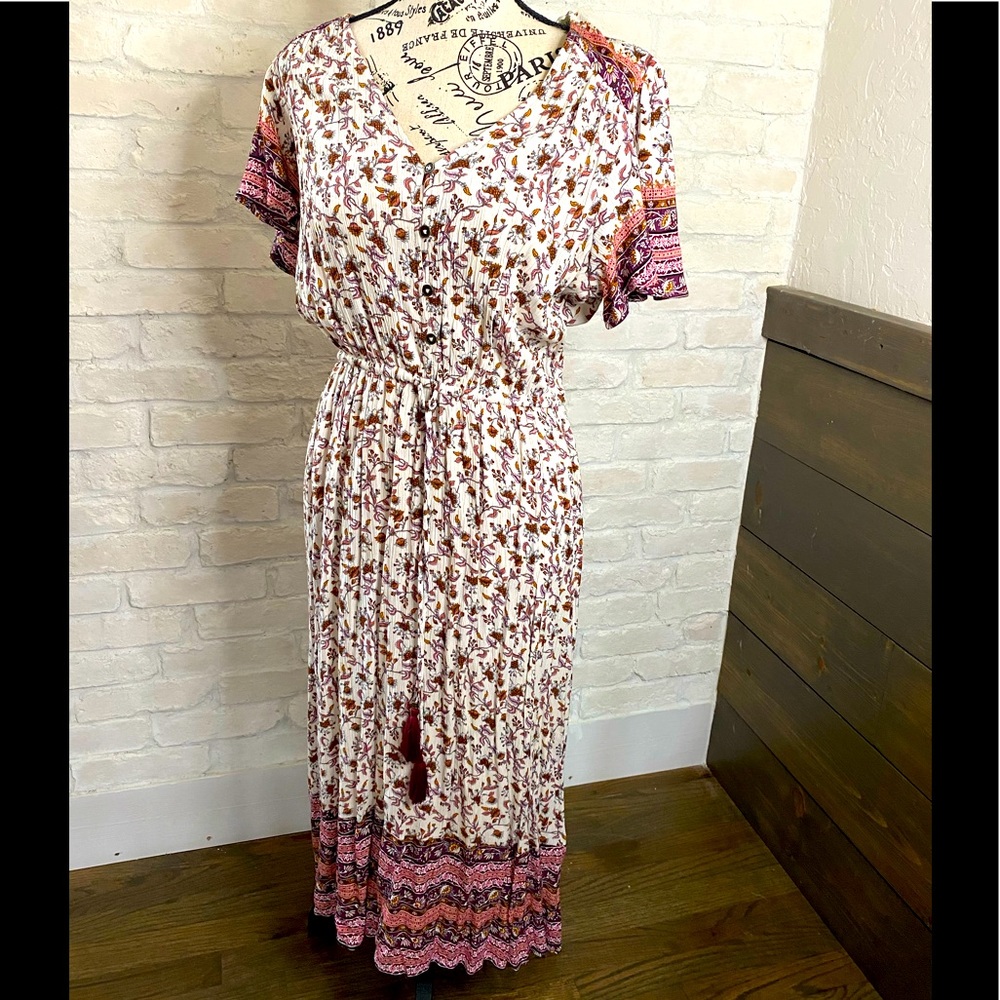 Knox Rose Floral Short Sleeve Vintage Style Dress